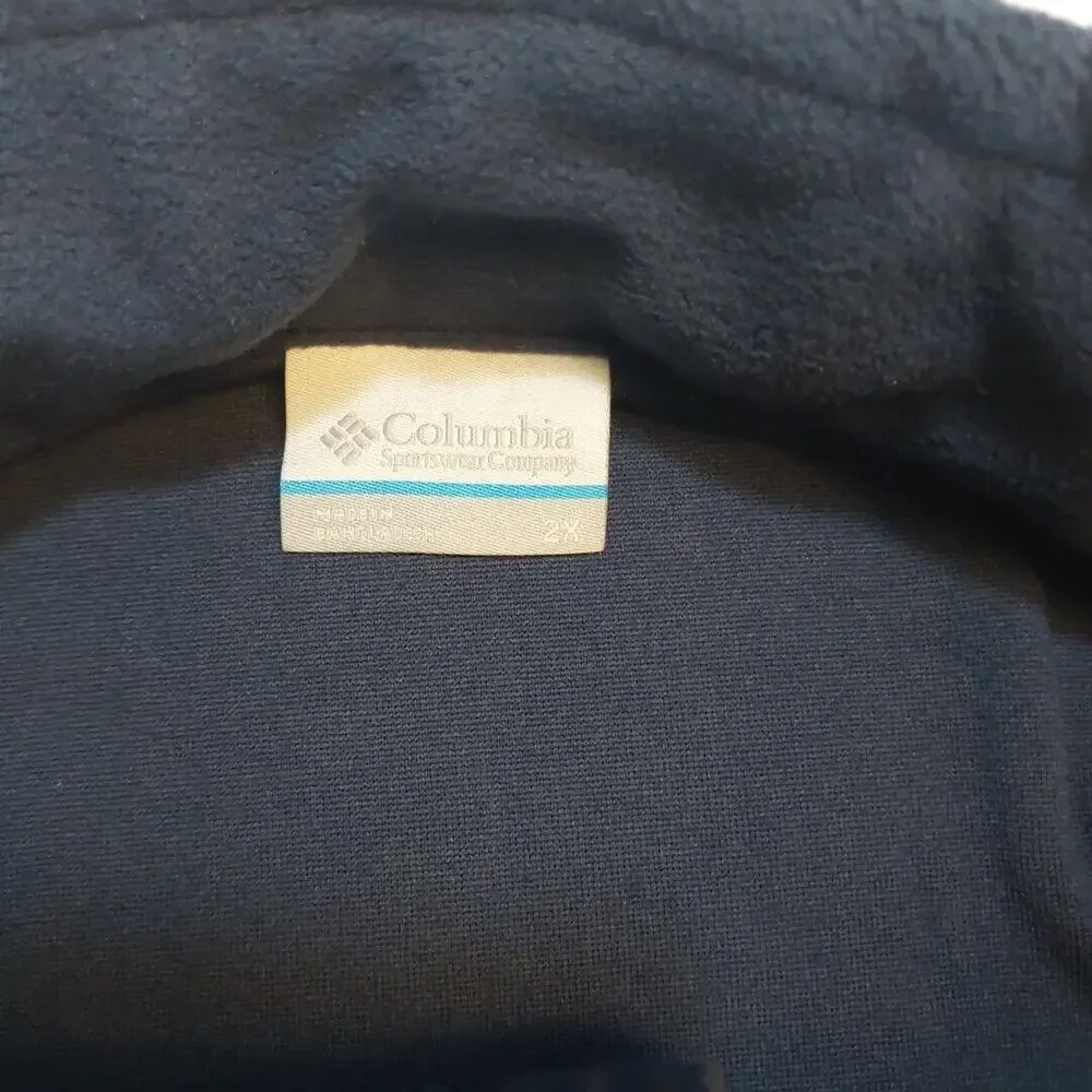COLUMBIA Fleece‎ Mens 2X Blue Klamath Range II Half Zip 1/4 Zip Pullover Jacket